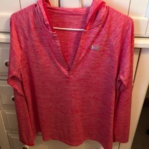 Under Armour V Neck, Hooded Long Sleeve